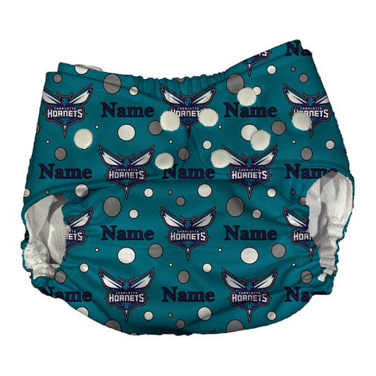 Charlotte Hornets Waterproof Diaper Cover | Reusable Swimmer