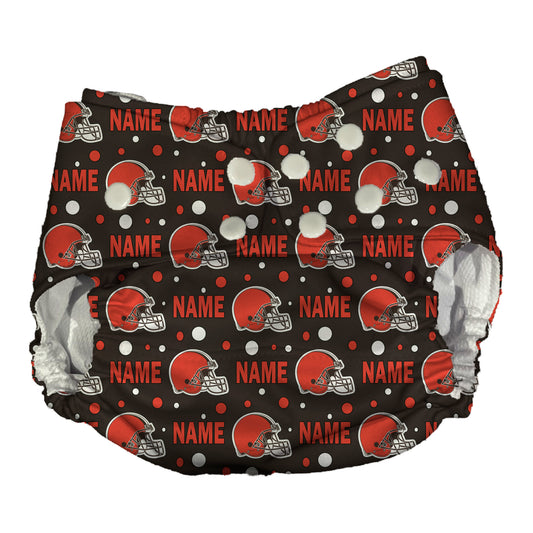Cleveland Browns Waterproof Diaper Cover | Reusable Swimmer