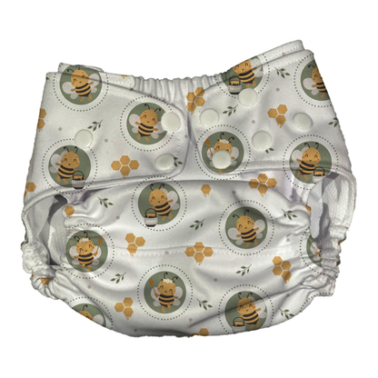 Bumble Bee Spring Themed Waterproof Diaper Cover | Reusable Swimmer