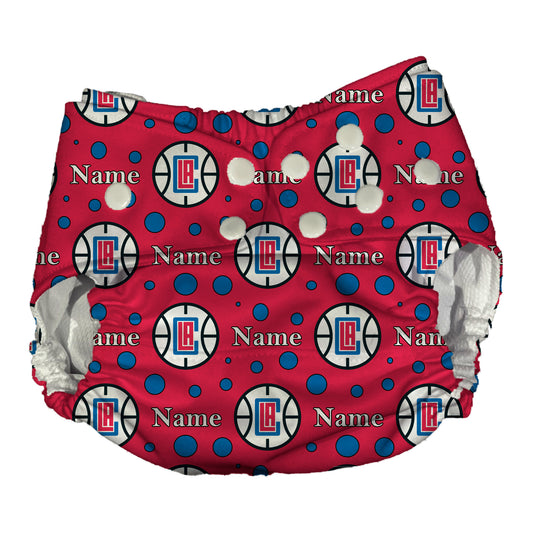 Los Angeles Clippers Waterproof Diaper Cover | Reusable Swimmer