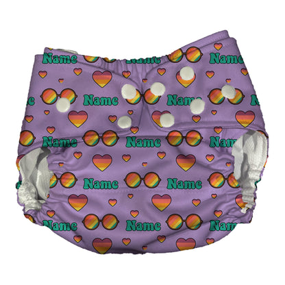 70's Themed Waterproof Diaper Cover | Reusable Swimmer