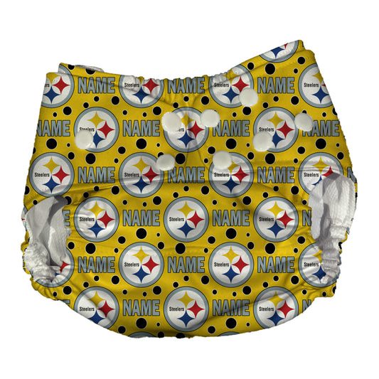 Pittsburg Steelers Waterproof Diaper Cover | Reusable Swimmer