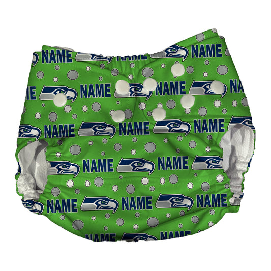 Seattle Seahawks Waterproof Diaper Cover | Reusable Swimmer