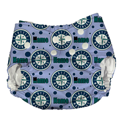 Seattle Mariners Waterproof Diaper Cover | Reusable Swimmer
