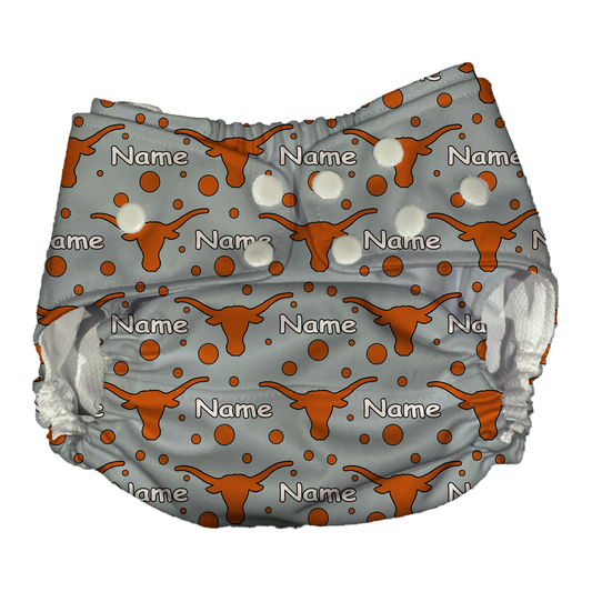 Texas Longhorns Waterproof Diaper Cover | Reusable Swimmer