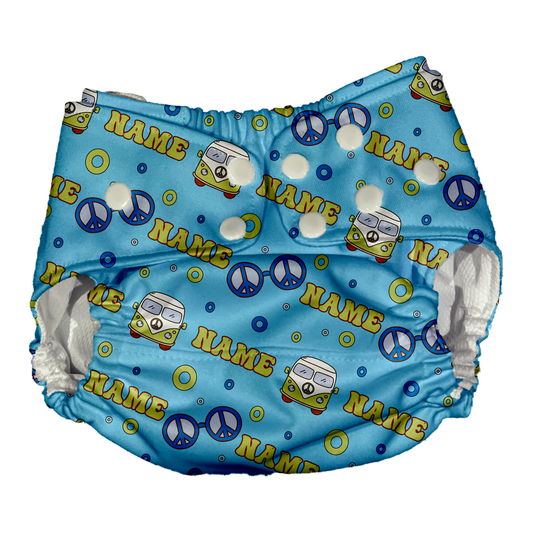Groovy Spring Themed AI2 Cloth Diaper